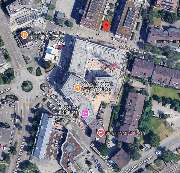 Übersicht des Projektstandorts am Stadtplatz Kloten
